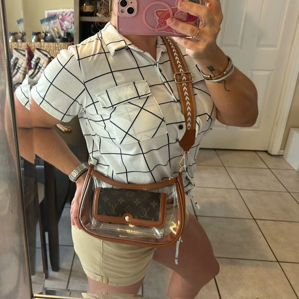 🇺🇸Custom Clear Stadium Bag Adjustable Crossbody Shoulder Purse PVC Concert - Picture 10 of 13